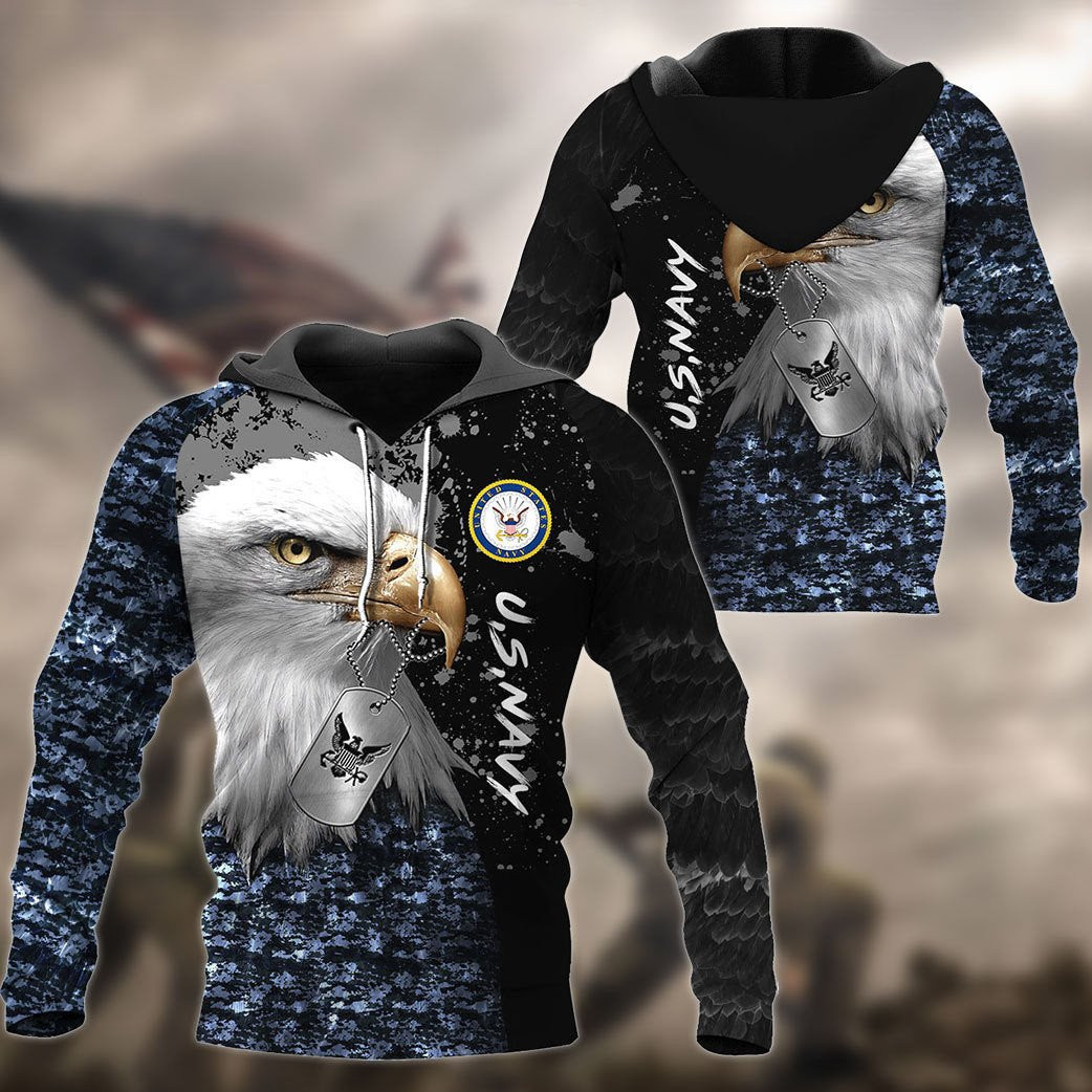 Vintage Eagle Us Navy Hoodie
