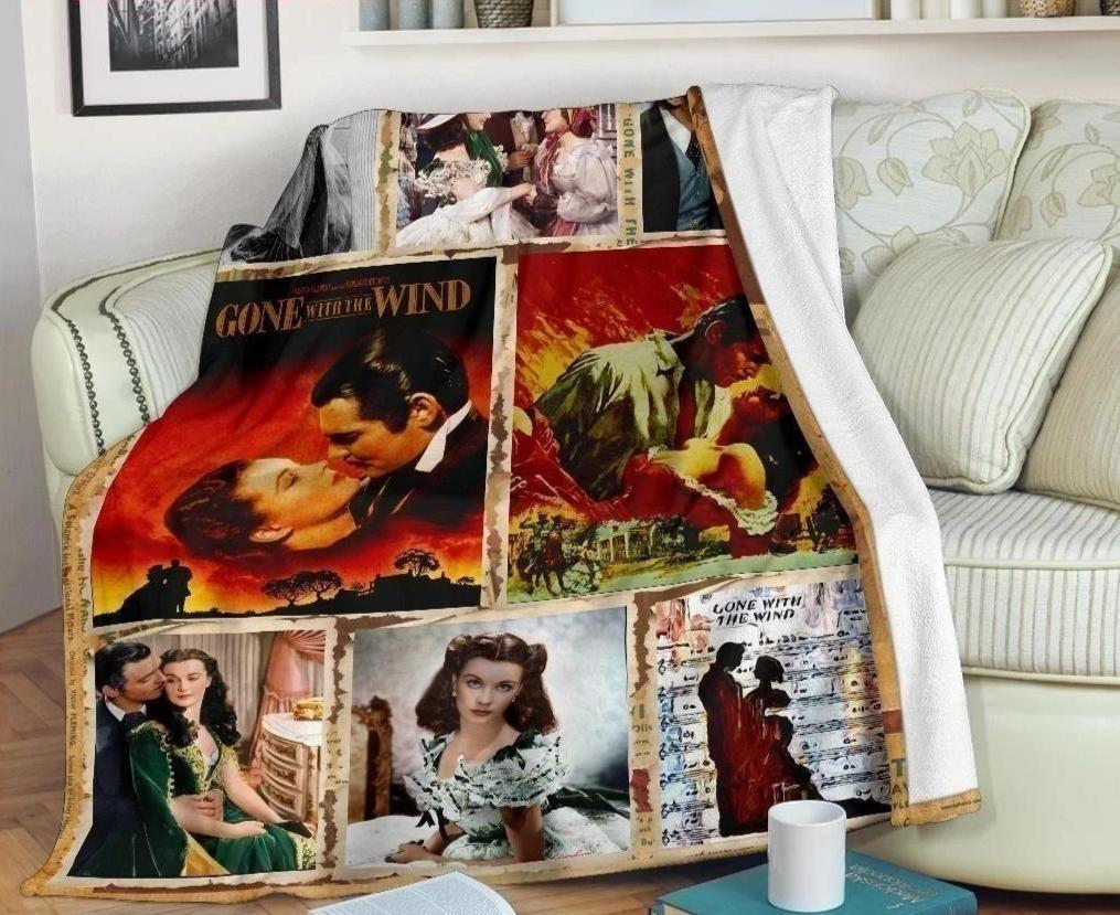 Vintage Gone With The Wind Fleece Blanket