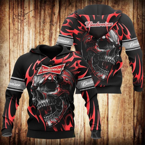 Vintage Skull Budweiser Hoodie