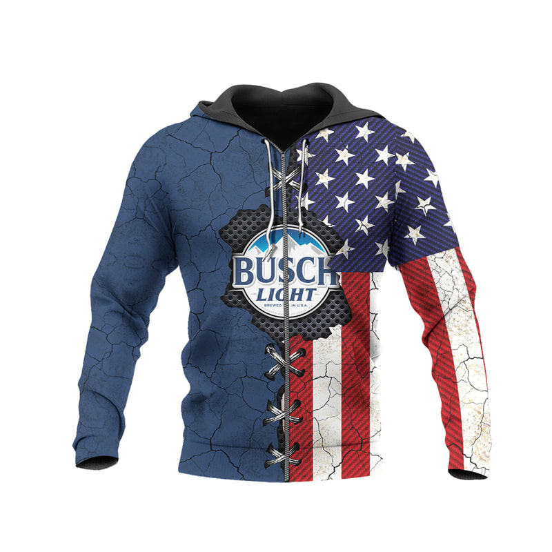 Vintage Skull Busch Light Hoodie