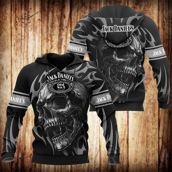 Vintage Skull Jack Daniels Hoodie