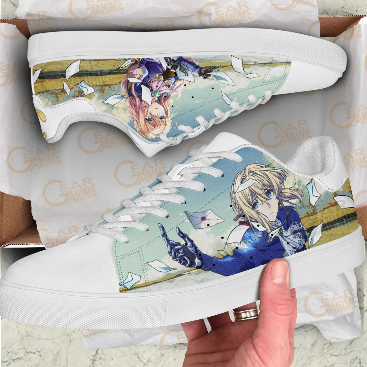 Violet Evergarden Skate Shoes Custom Anime Shoes For Fan