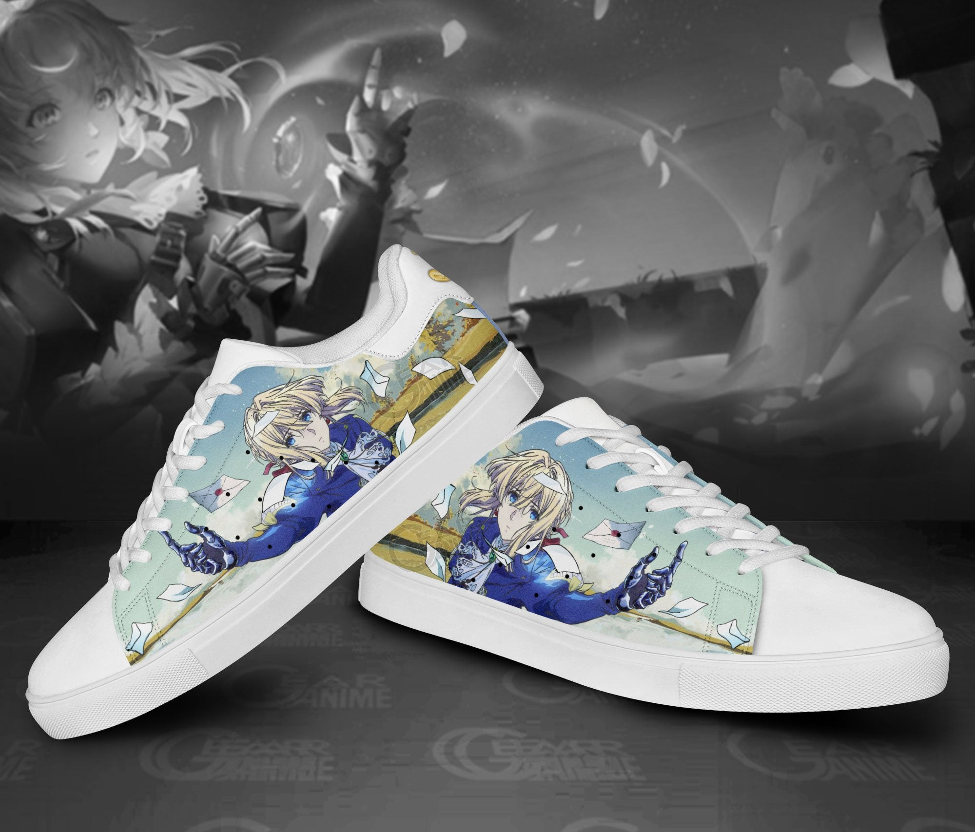 Violet Evergarden Skate Shoes Custom Anime Shoes For Fan