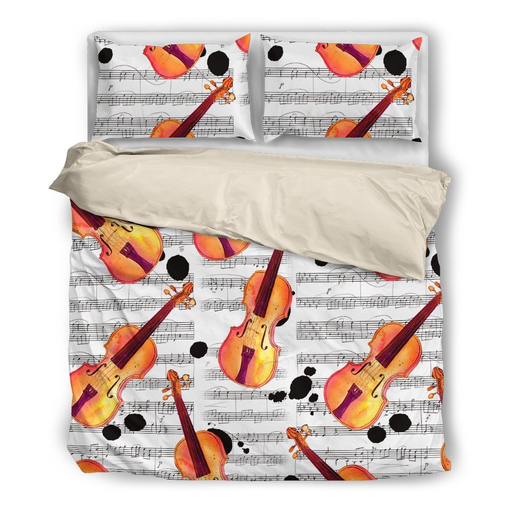 Violin (White)3D Customized Duvet Cover Bedding Set