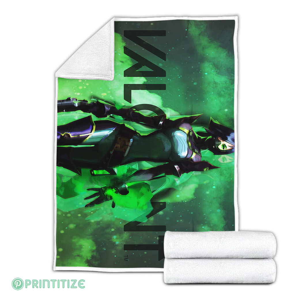 Viper Valorant Wallpaper Smoke Fleece Blanket