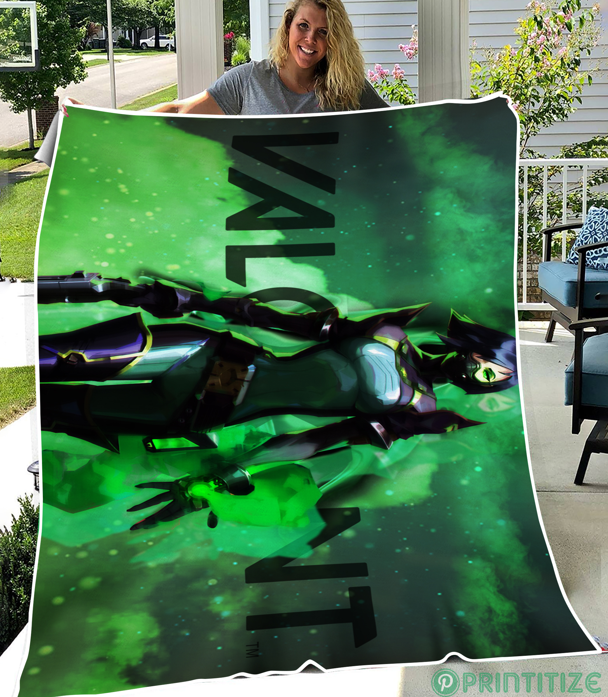Viper Valorant Wallpaper Smoke Fleece Blanket