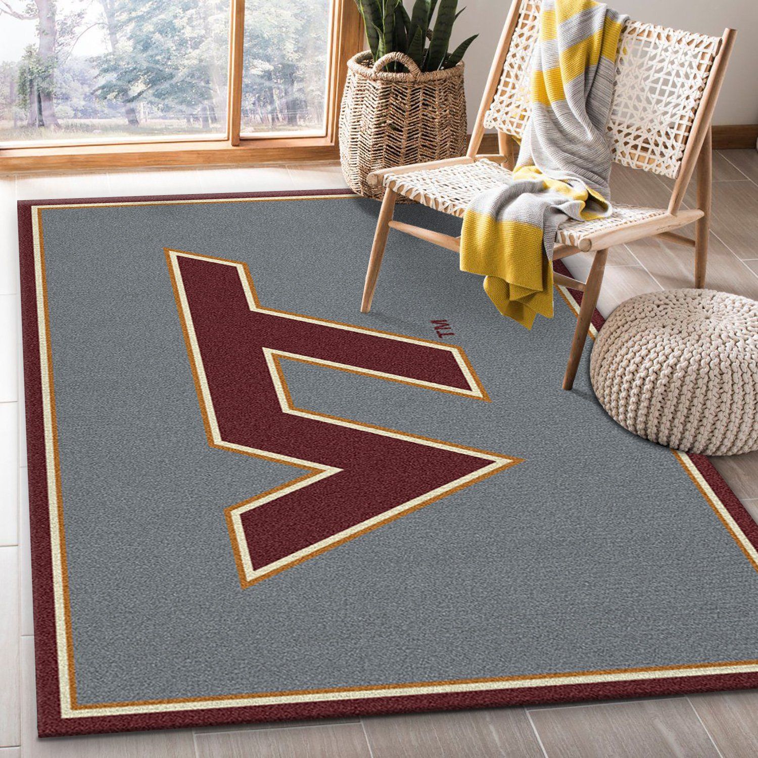 Virginia Tech Hokies Rectangle Rug – Custom Size And Printing