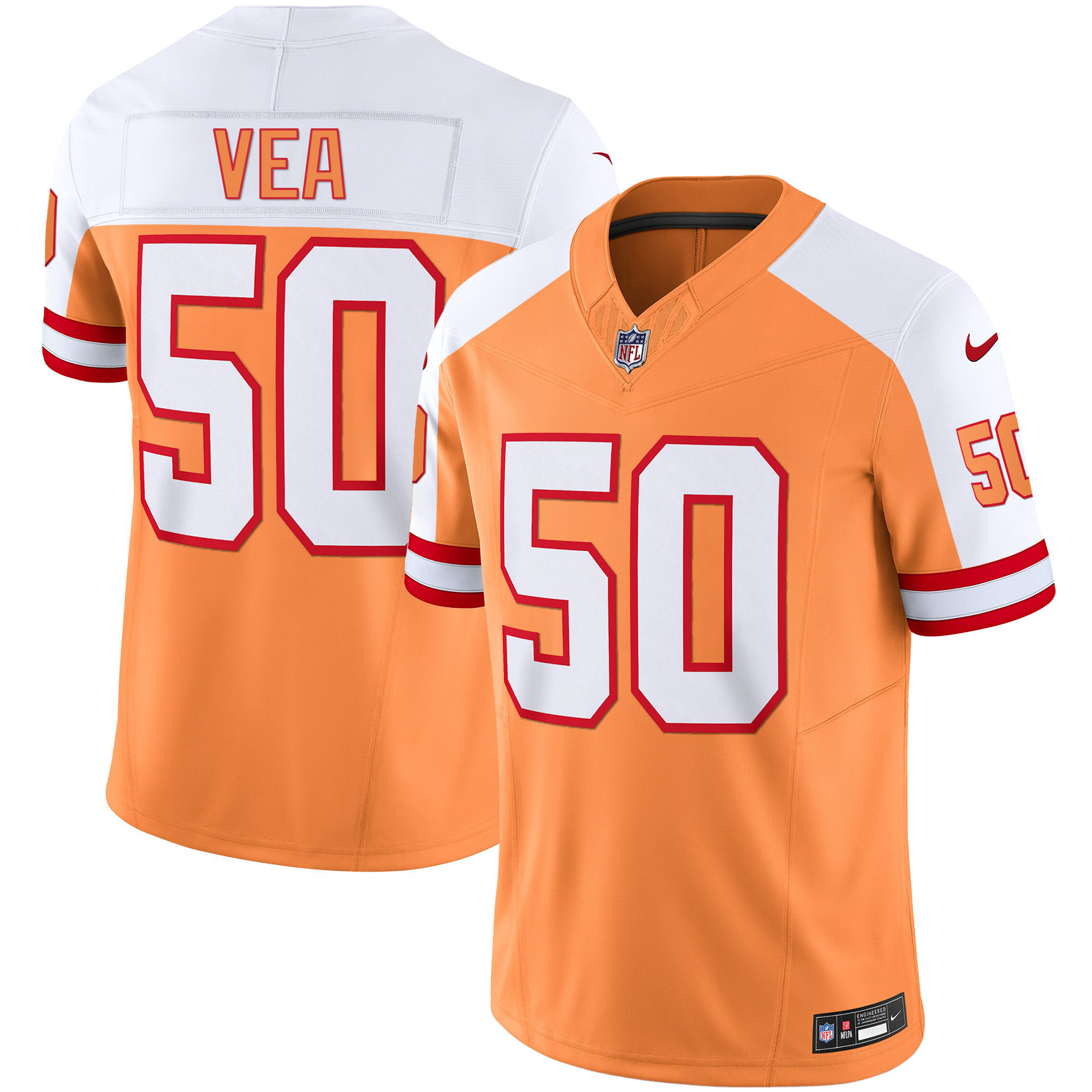 Vita Vea Men's Tampa Bay Buccaneers Throwback & Gold Limited Alternate Jersey - All Stitched 