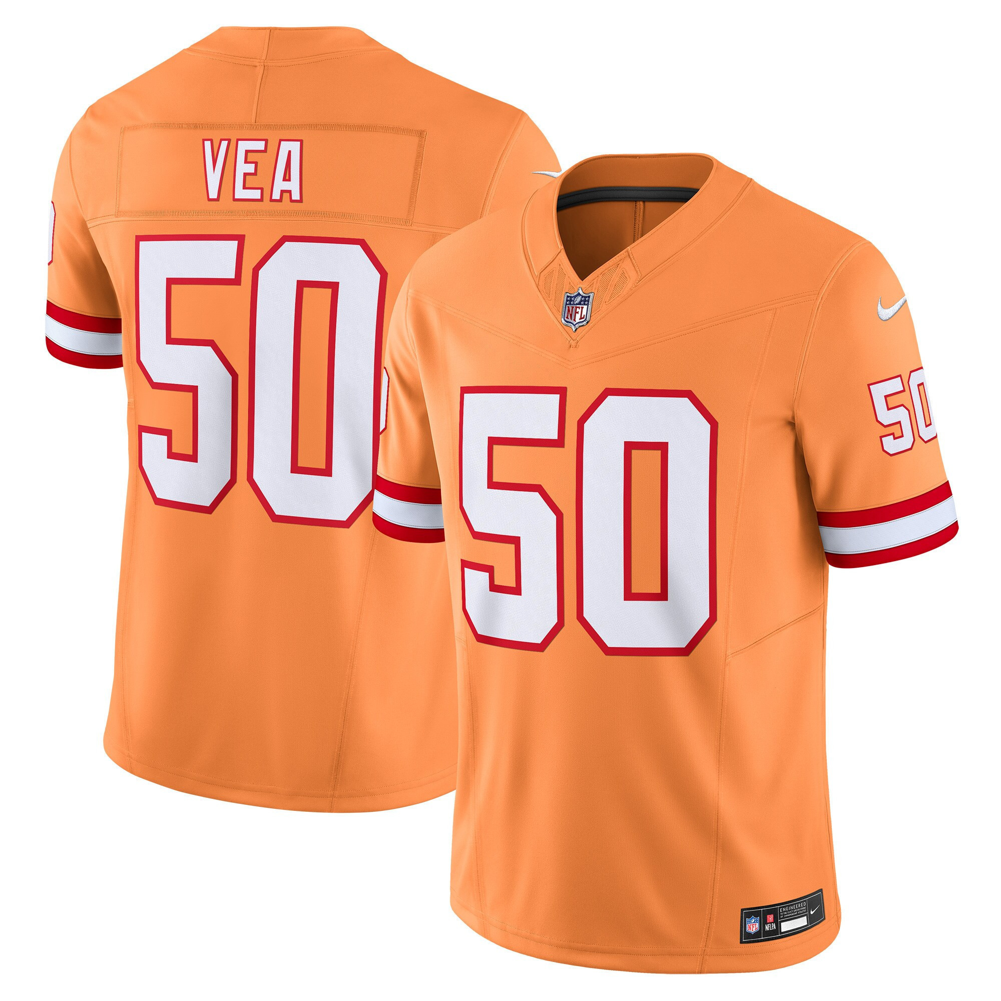 Vita Vea Men's Tampa Bay Buccaneers Throwback & Gold Limited Orange Jersey - All Stitched 