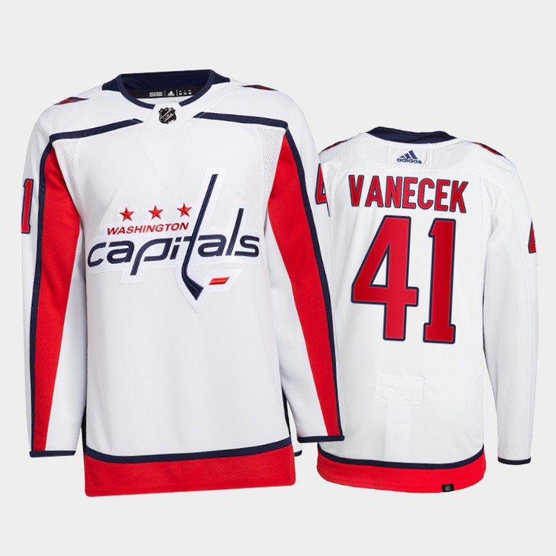 Vitek Vanecek Washington Capitals Primegreen Pro Jersey 2021-22 White #41 Away Uniform