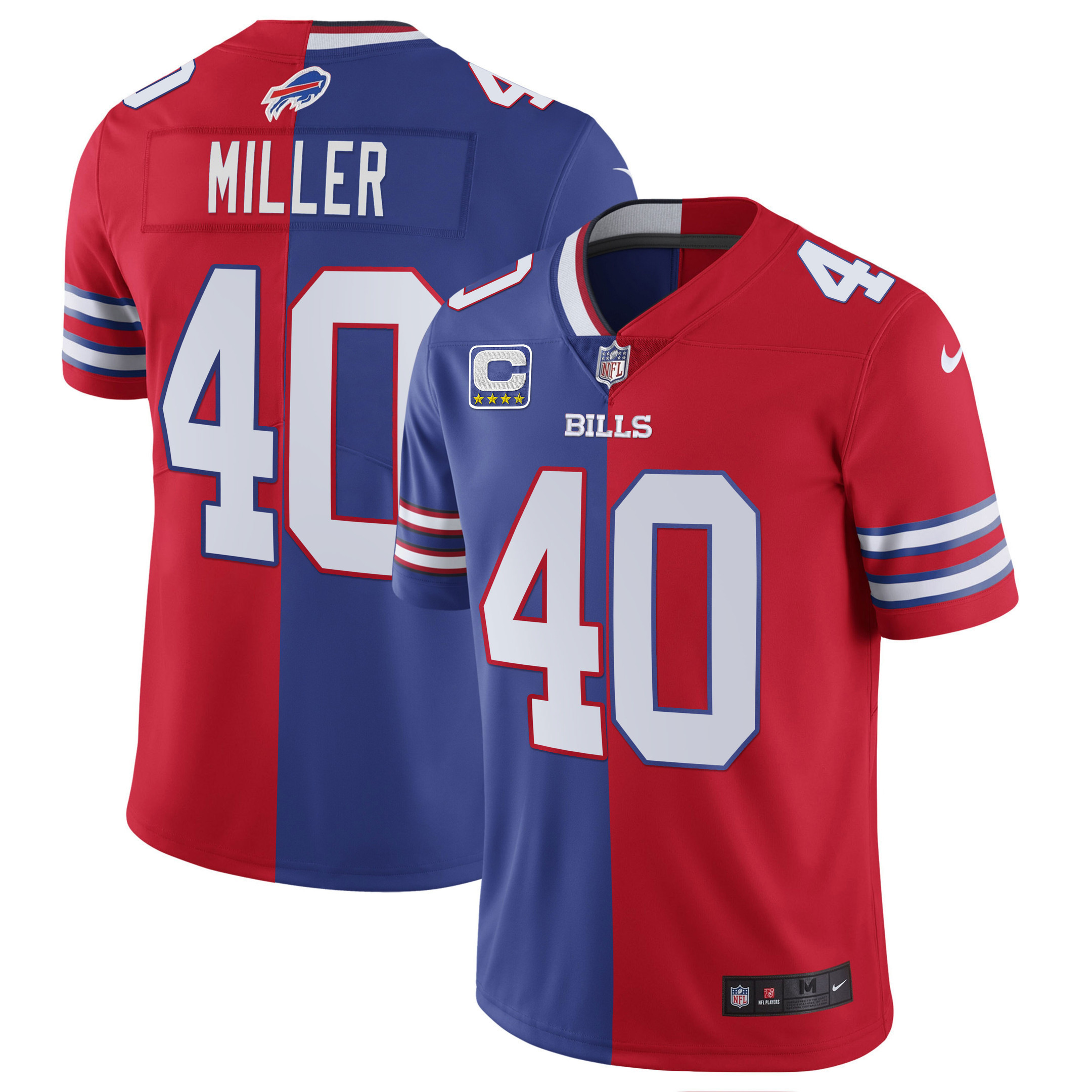 Von Miller Buffalo Bills Split Split Royal Red Jersey - All Stitched 