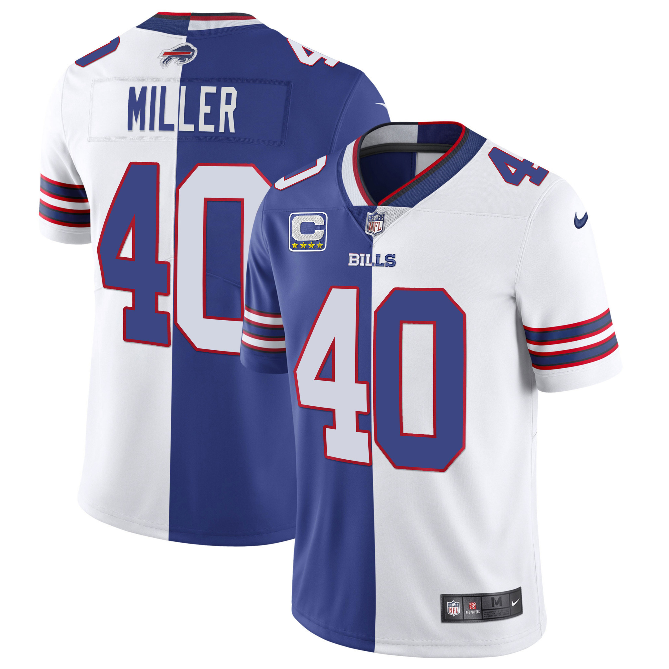 Von Miller Buffalo Bills Split Split Royal White Jersey - All Stitched 