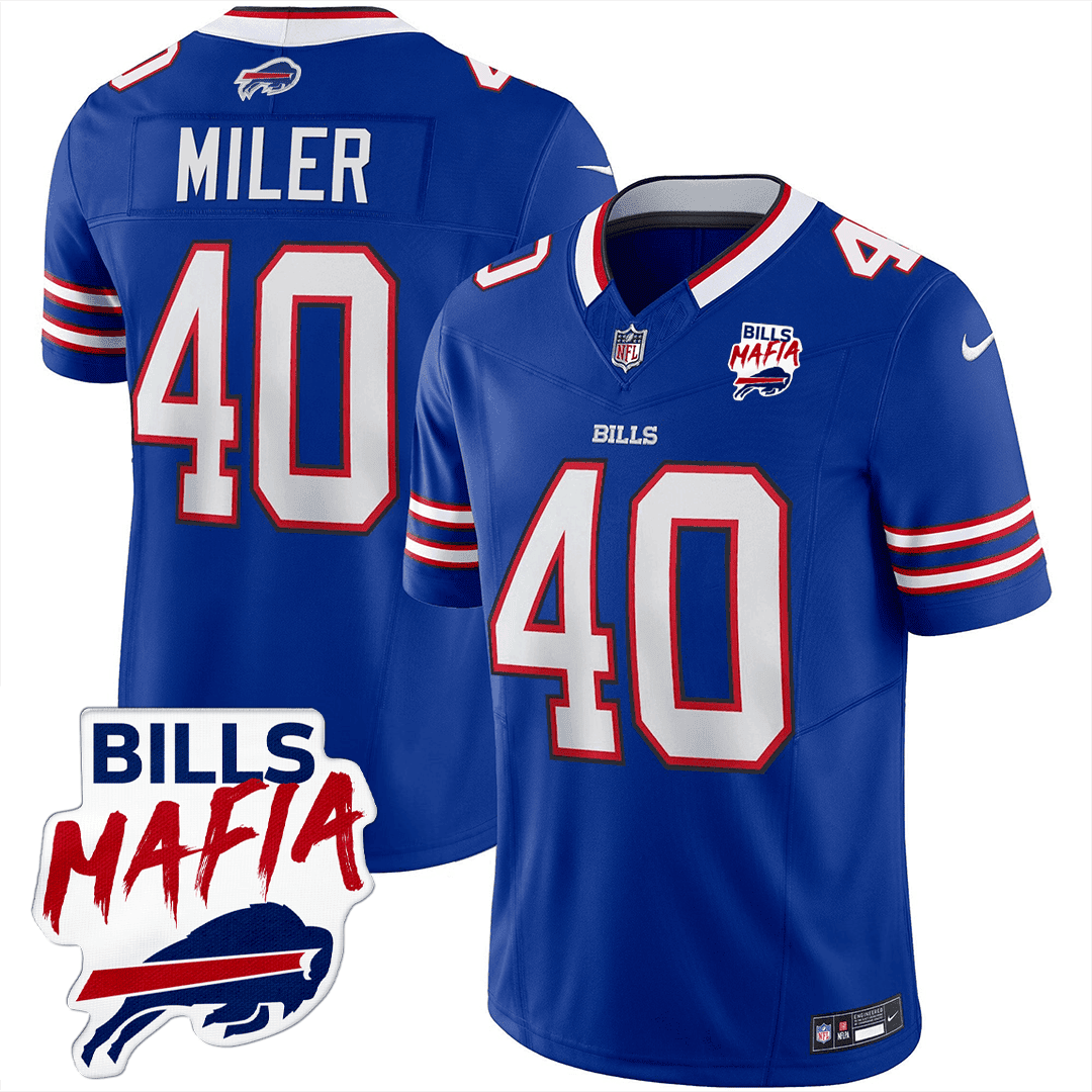 Von Miller Men's Buffalo Bills Buffalo Bills Mafia Patch Limited Royal Blue Jersey - All Stitched 