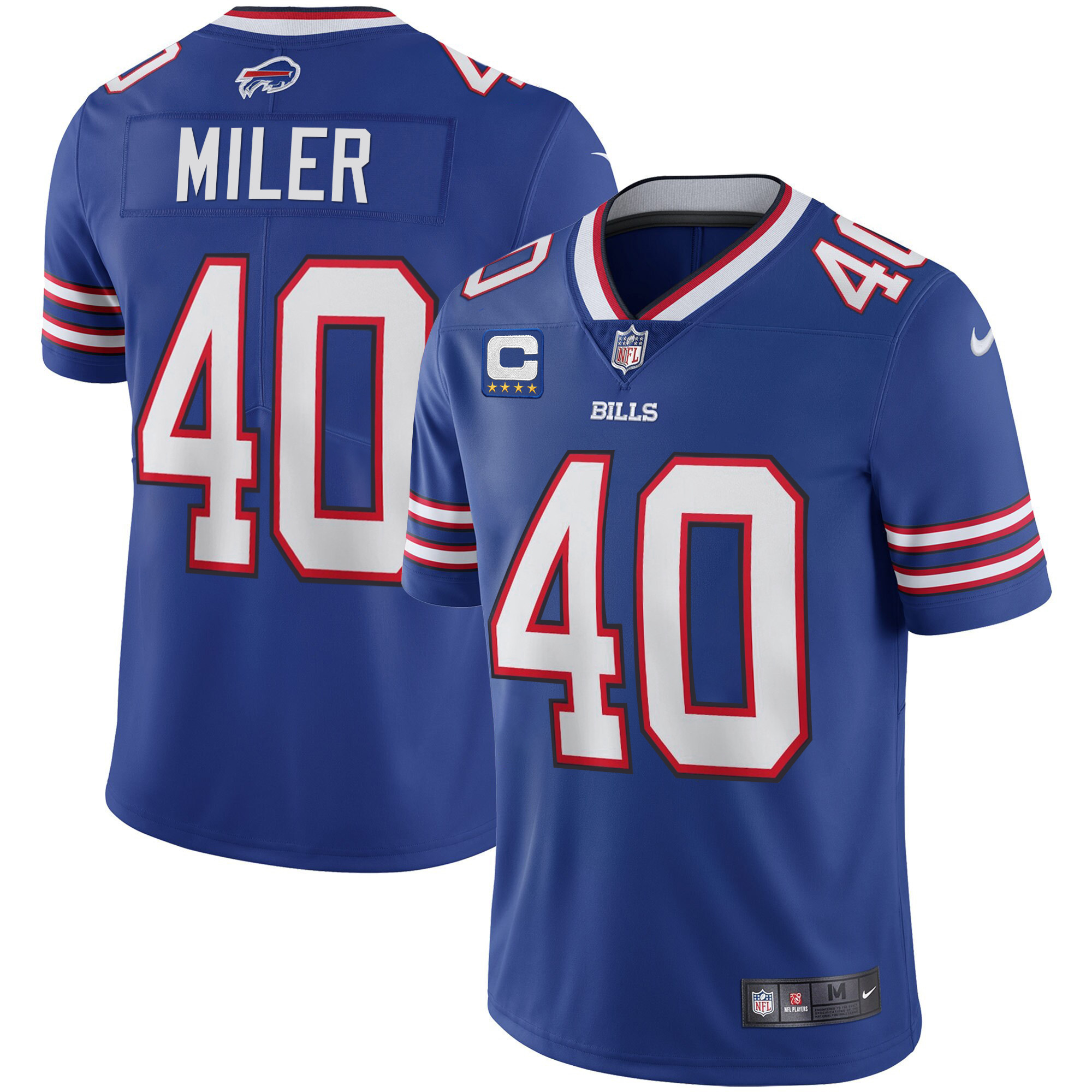 Von Miller Men's Buffalo Bills Throwback Royal Jersey - All Stitched 