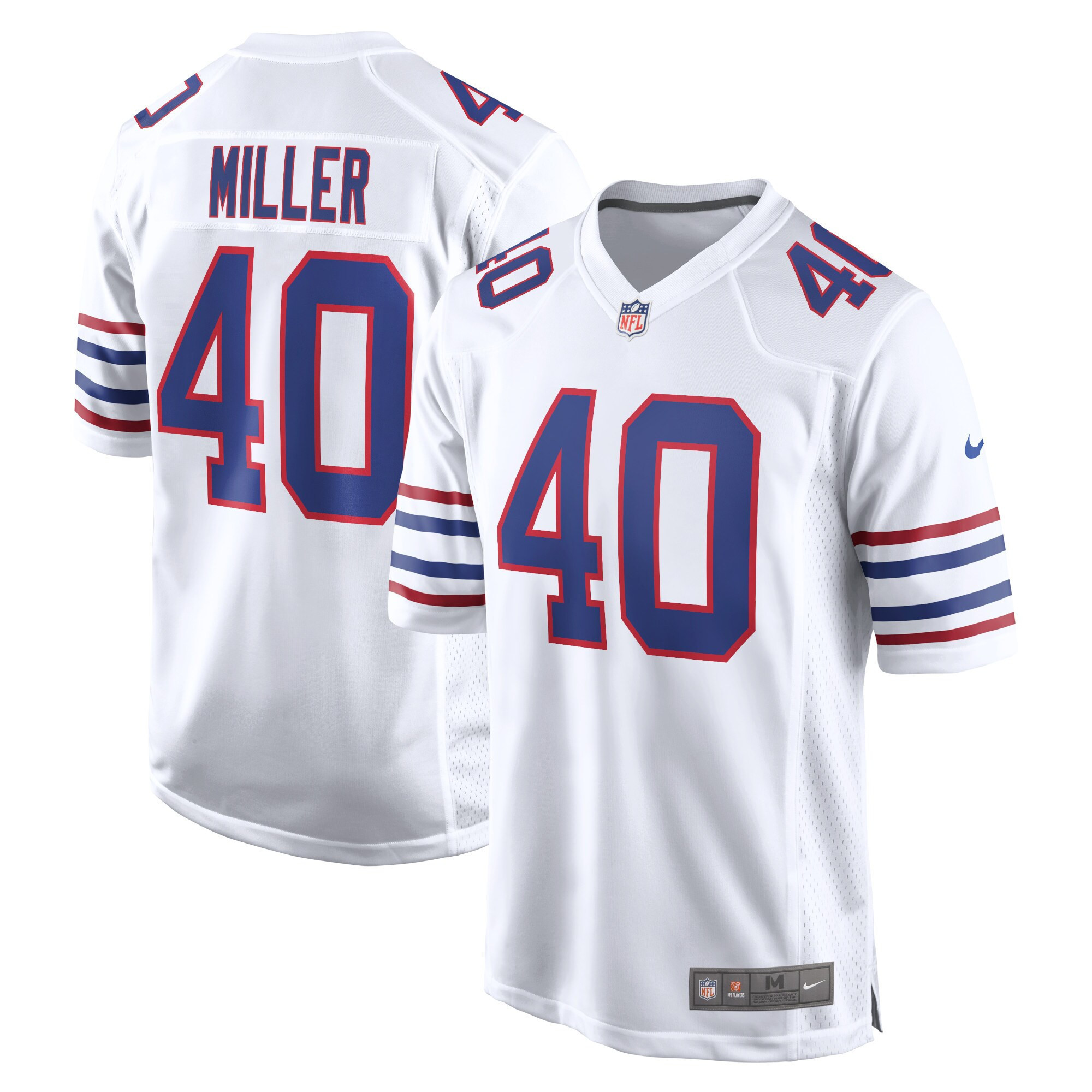 Von Miller Men's Buffalo Bills Throwback White Jersey - All Stitched 