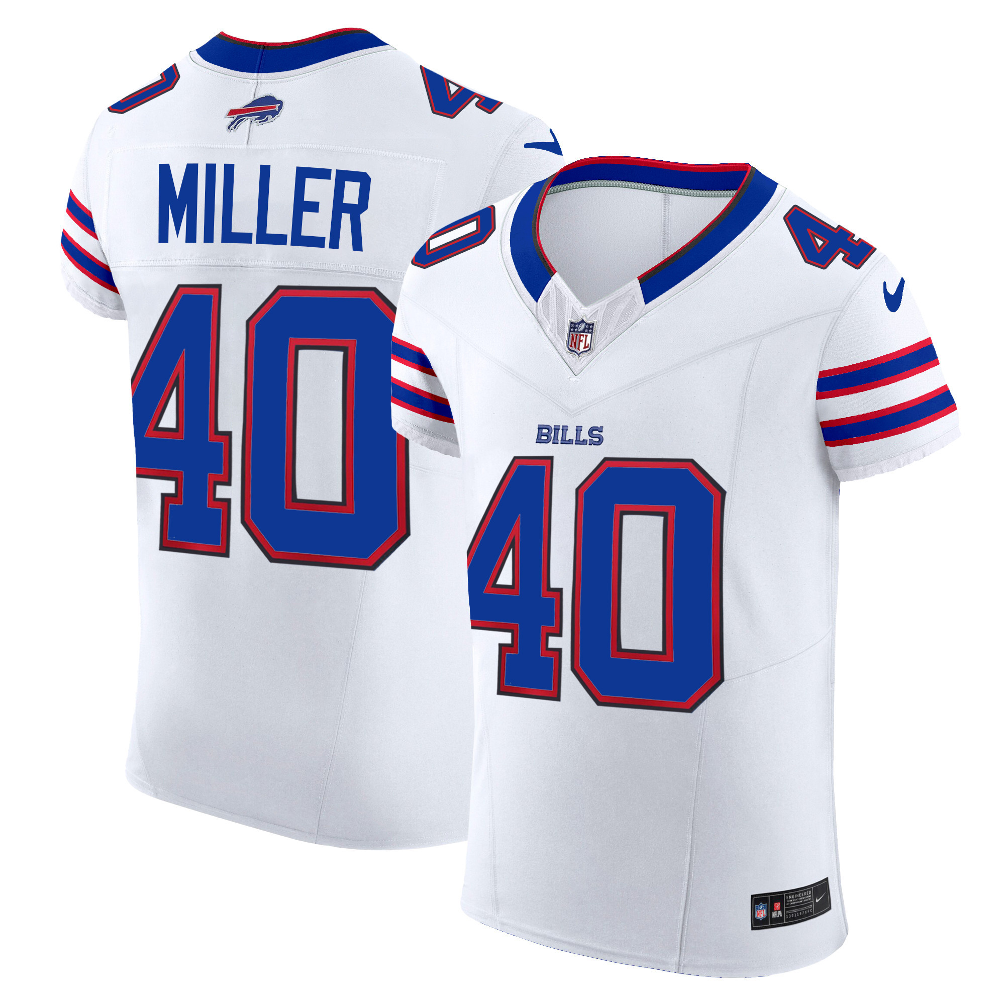 Von Miller Men's Buffalo Bills Vapor Elite White Jersey - All Stitched 