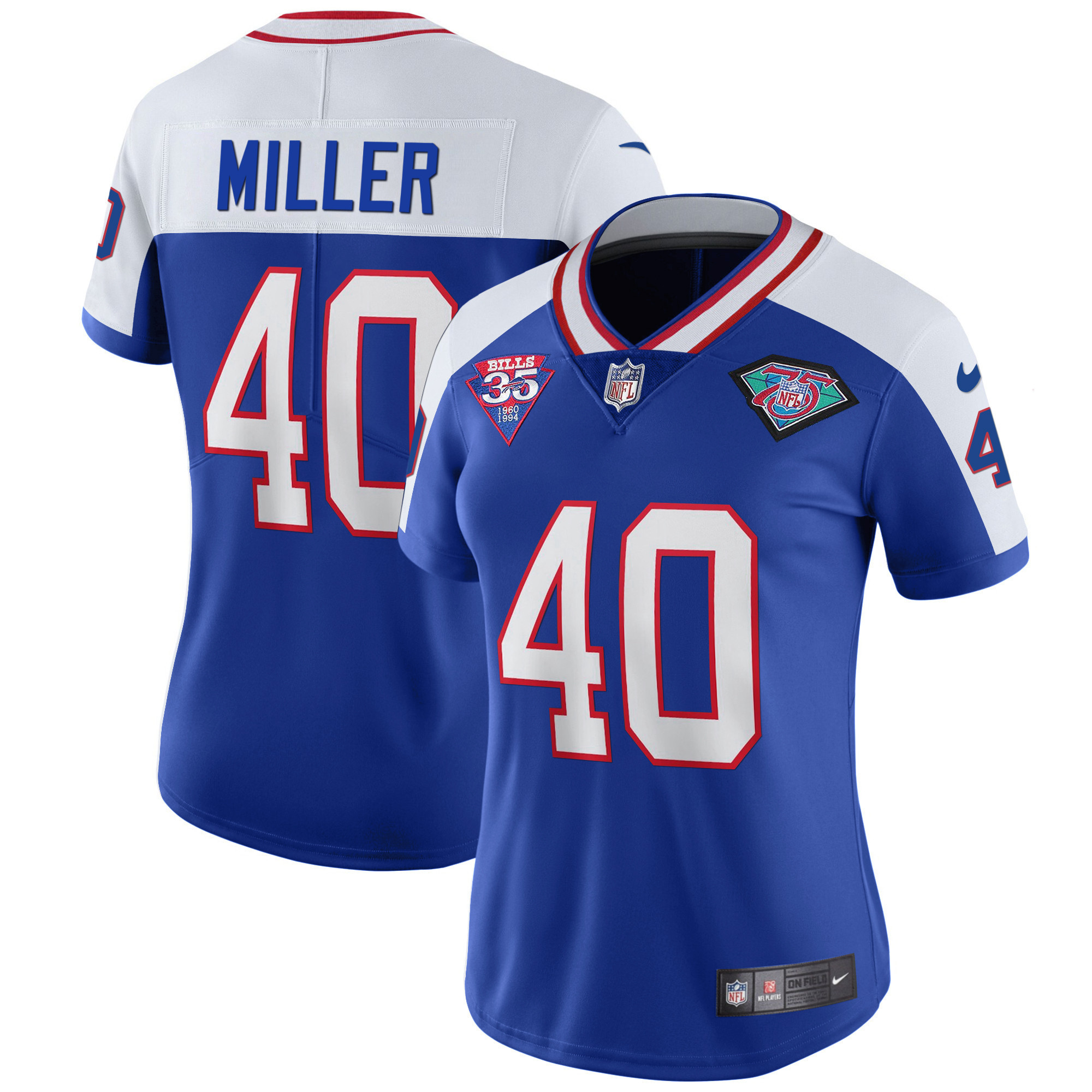 Von Miller Women's Buffalo Bills 1994 Throwback Vapor Alternate Jersey - All Stitched 
