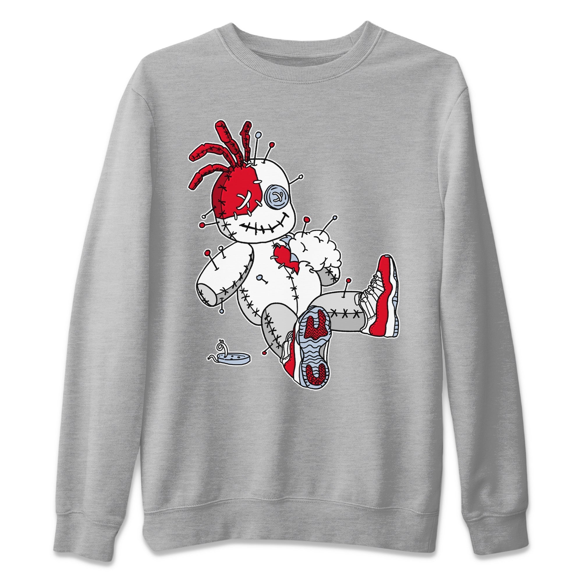 Voodoo Doll Unisex Sweater – Air Jordan 11 Cherry, Sneakers Matching Sweater