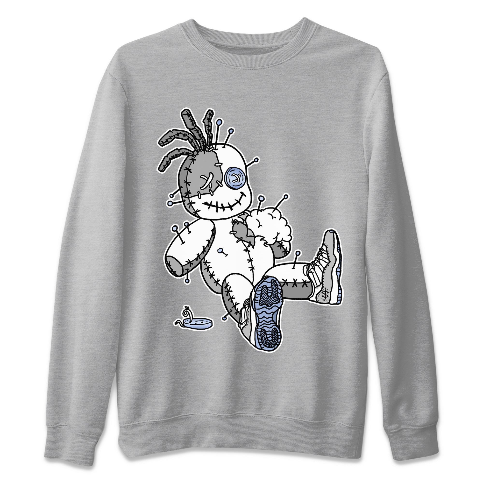 Voodoo Doll Unisex Sweater – Air Jordan 11 White Cement, Sneakers Matching Sweater