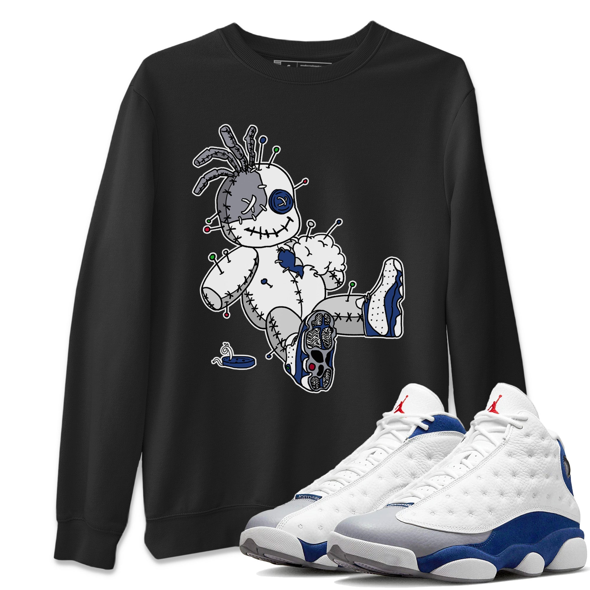 Voodoo Doll Unisex Sweater – Air Jordan 13 French Blue, Sneakers Matching Sweater