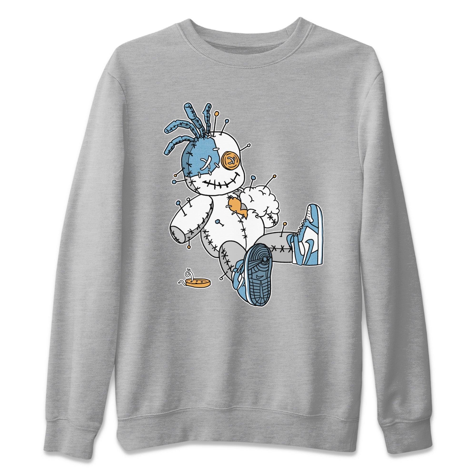 Voodoo Doll Unisex Sweater – Air Jordan 1 Denim, Sneakers Matching Sweater