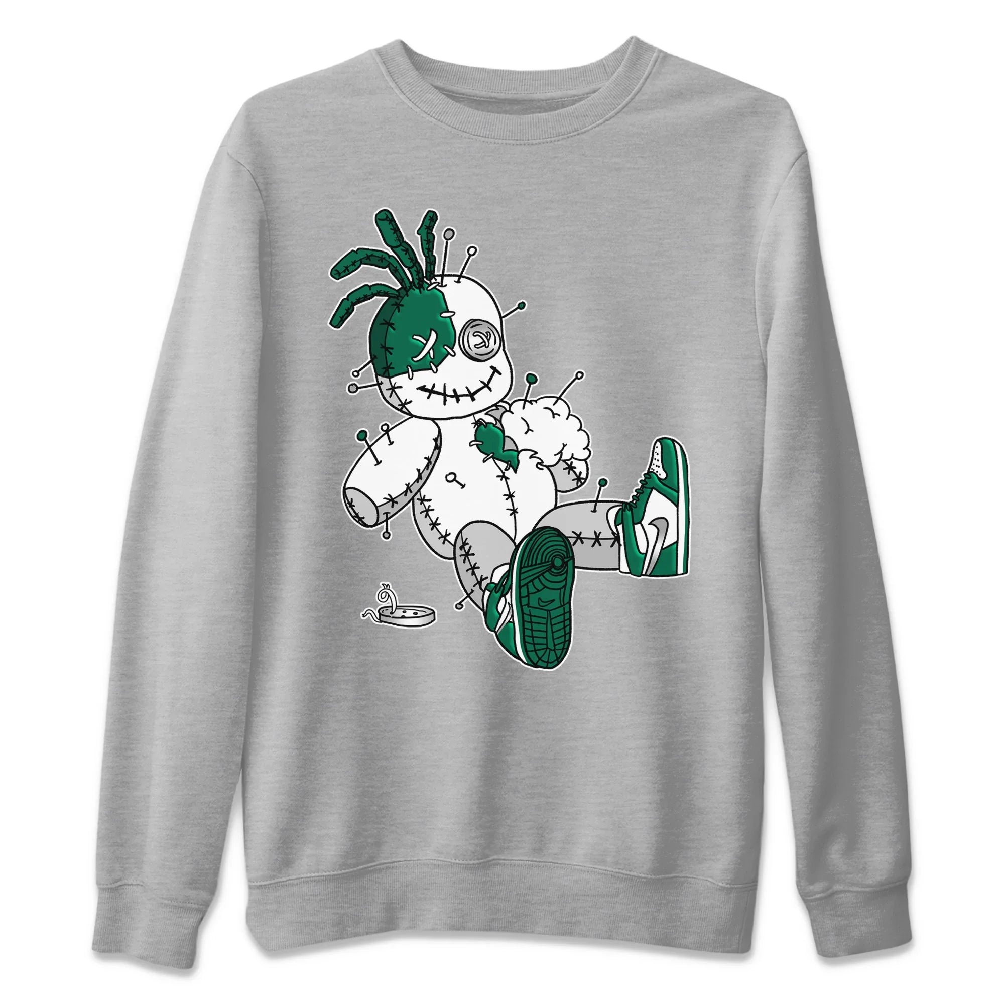 Voodoo Doll Unisex Sweater – Air Jordan 1 Gorge Green, Sneakers Matching Sweater