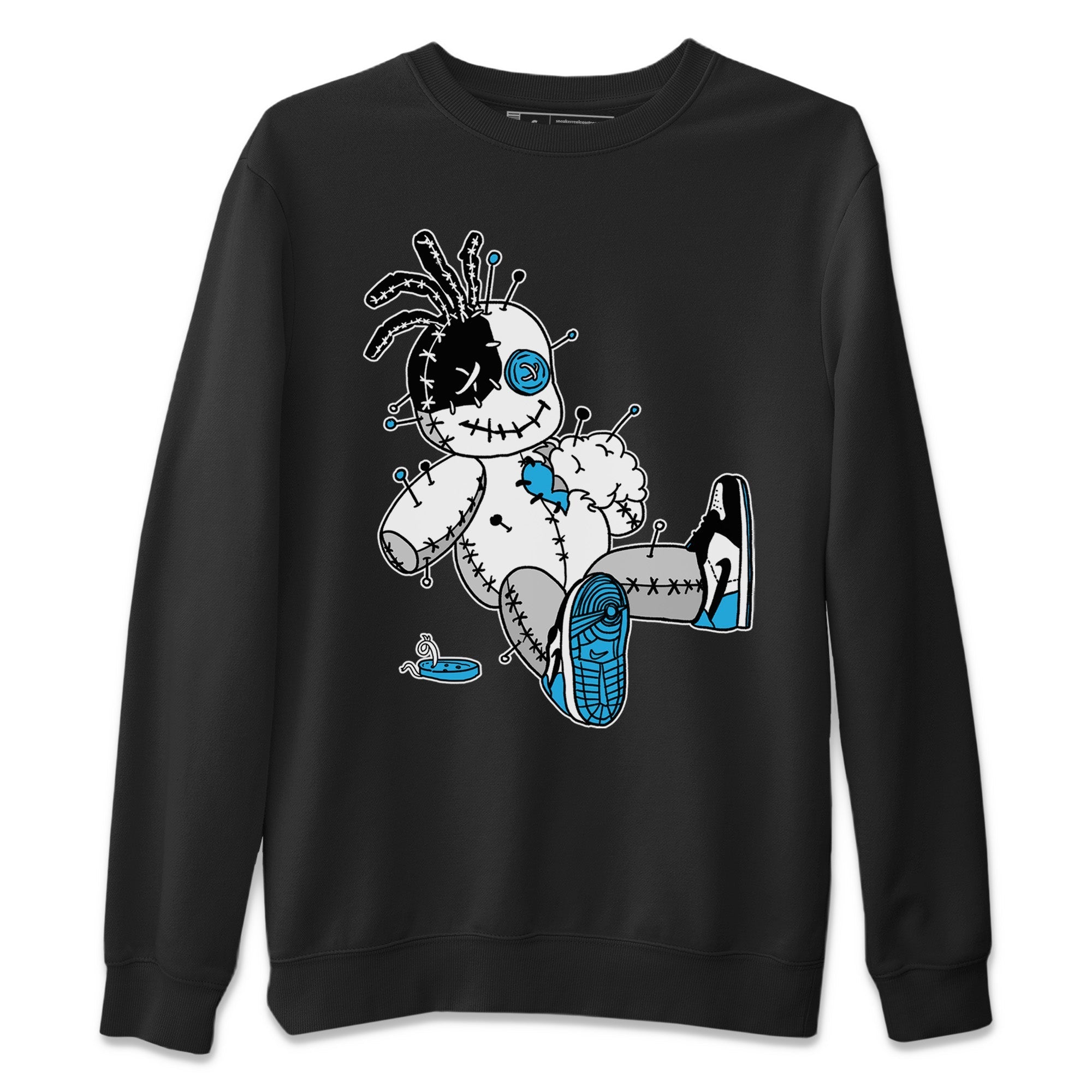 Voodoo Doll Unisex Sweater – Air Jordan 1 Powder Blue, Sneakers Matching Sweater