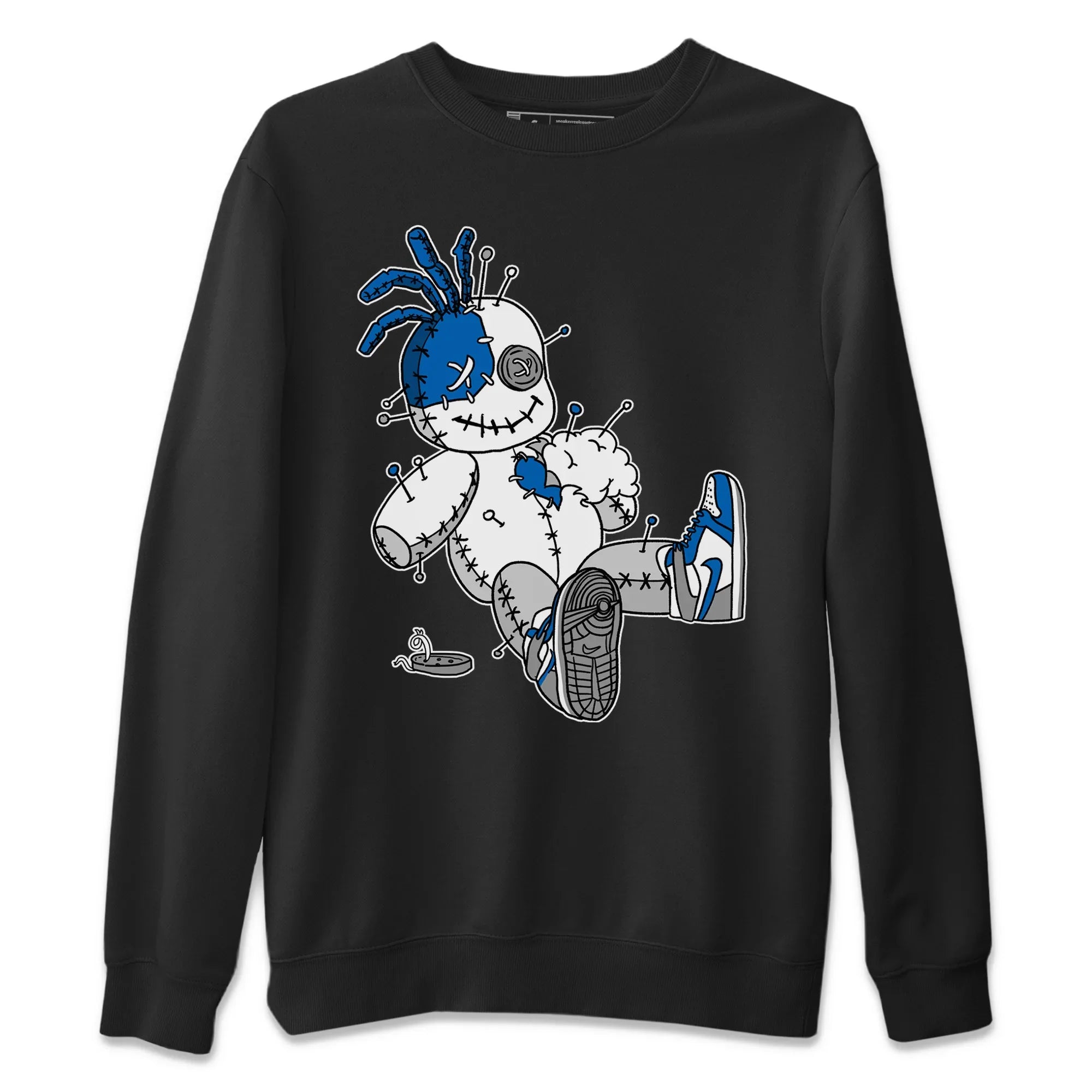Voodoo Doll Unisex Sweater – Air Jordan 1 True Blue, Sneakers Matching Sweater