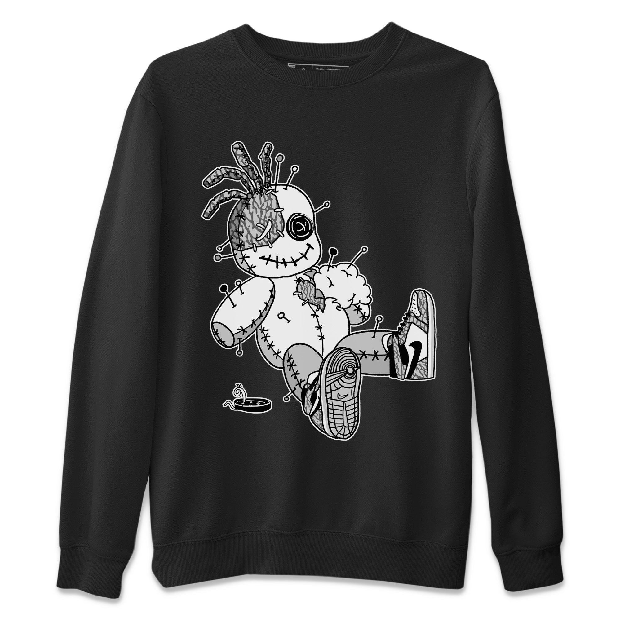 Voodoo Doll Unisex Sweater – Air Jordan 1 White Cement, Sneakers Matching Sweater