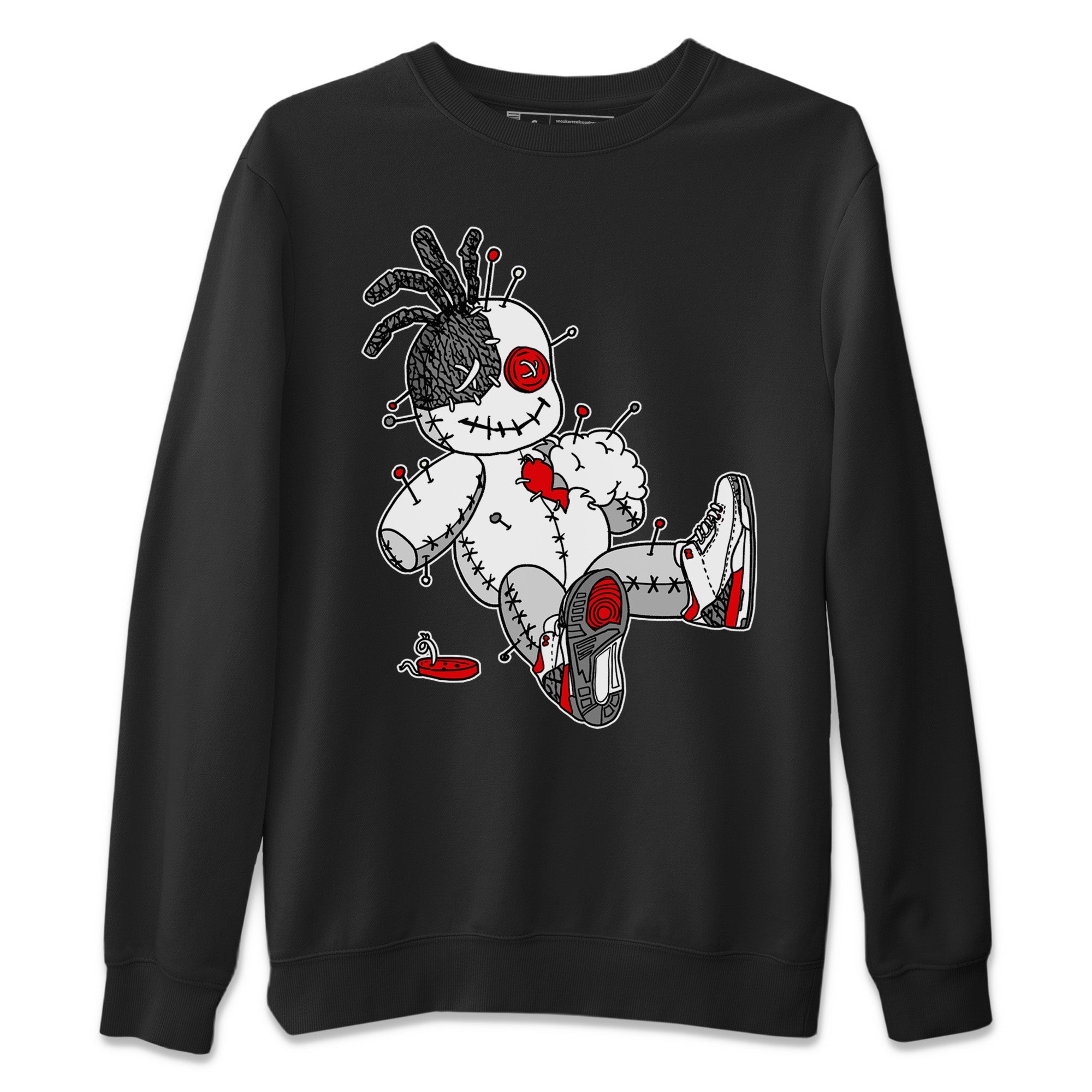 Voodoo Doll Unisex Sweater – Air Jordan 3 Fire Red, Sneakers Matching Sweater