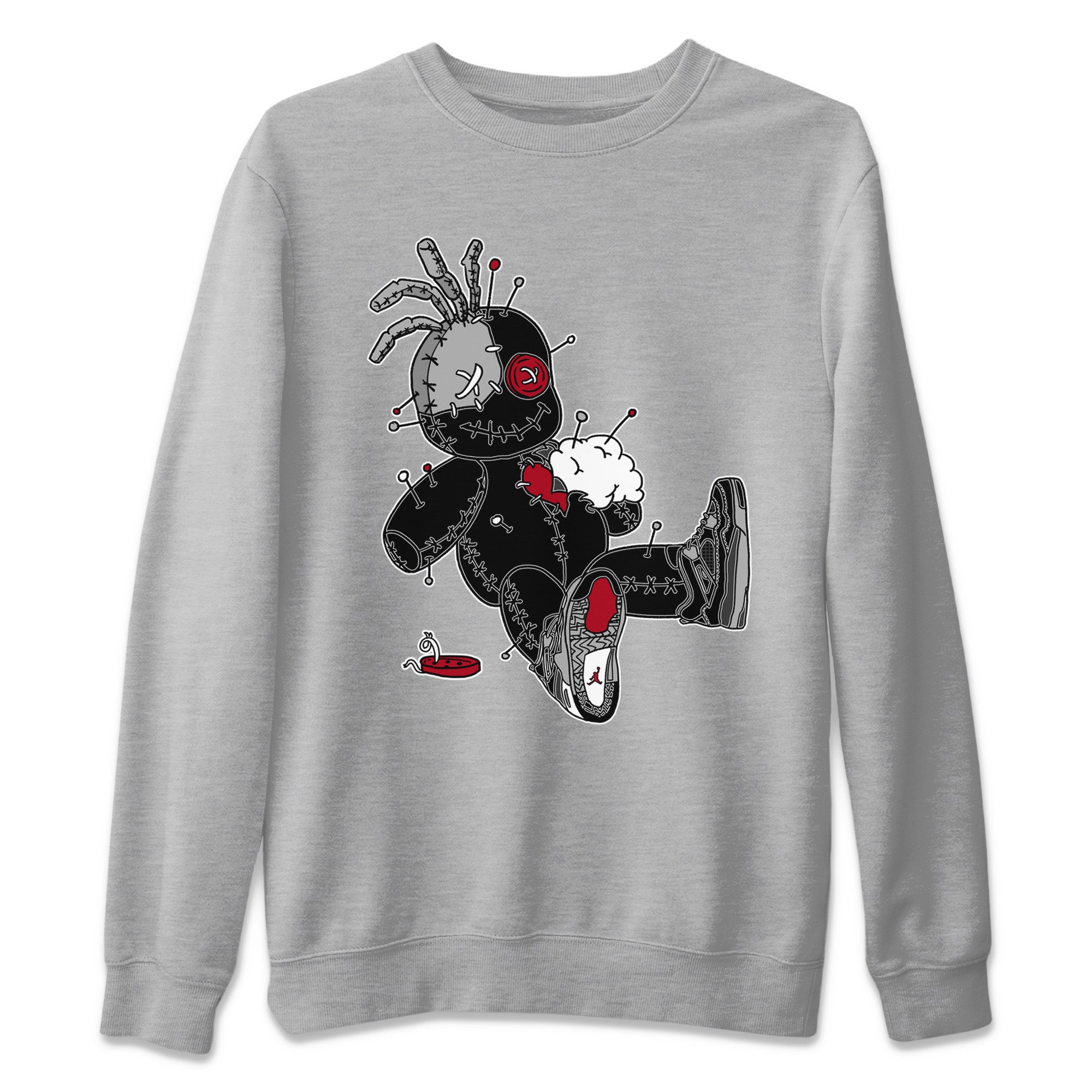 Voodoo Doll Unisex Sweater – Air Jordan 4 Black Canvas, Sneakers Matching Sweater