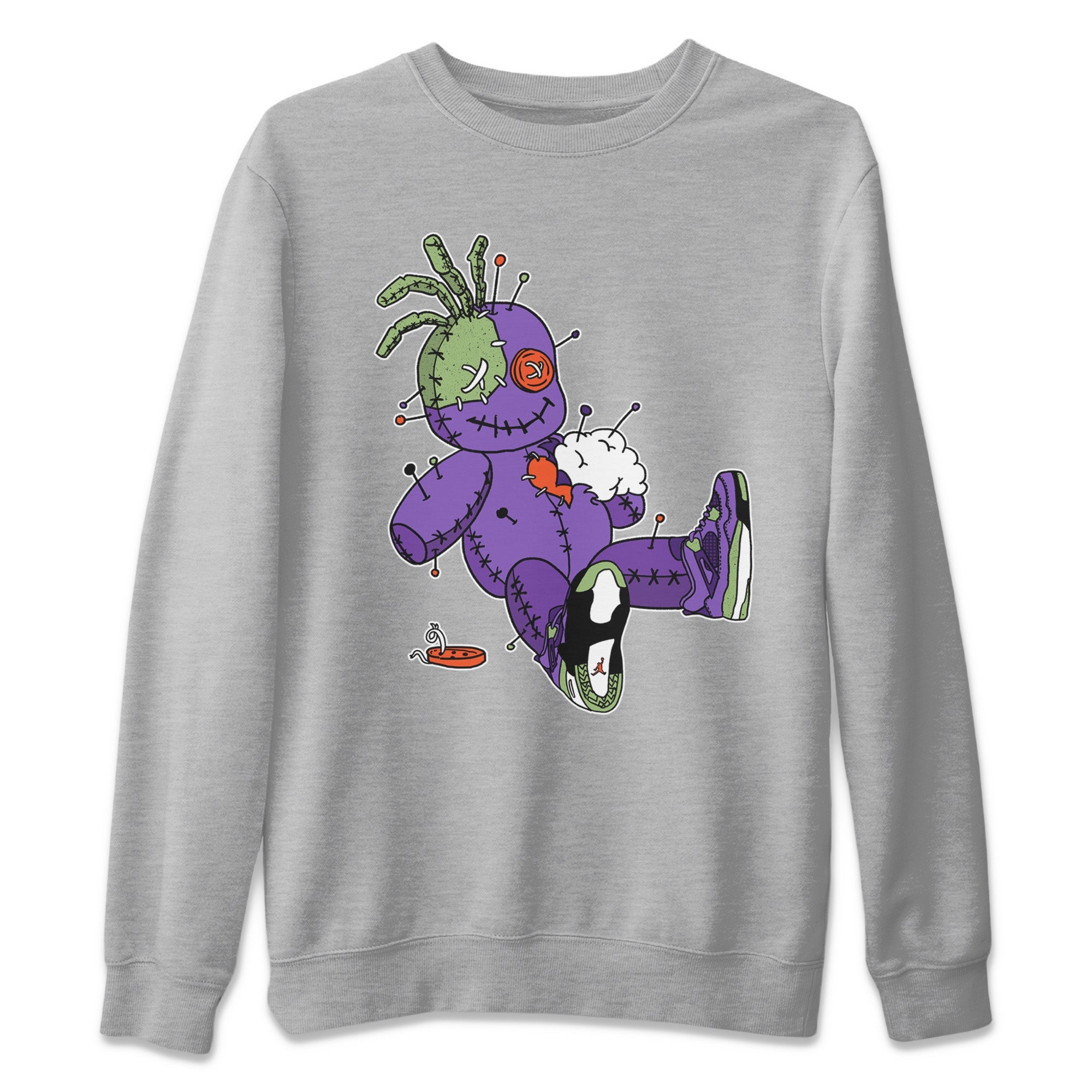 Voodoo Doll Unisex Sweater – Air Jordan 4 Canyon Purple, Sneakers Matching Sweater