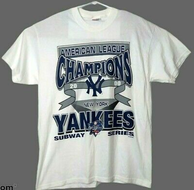 Vtg 2000 World Series Subway Series New York Yankees Mets Baseball T-Shirt