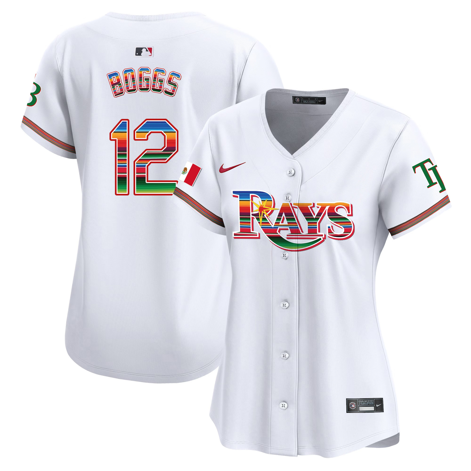 Wade Boggs Women's Tampa Bay Rays Mexico Vapor Premier Limited White Jersey - All Stitched