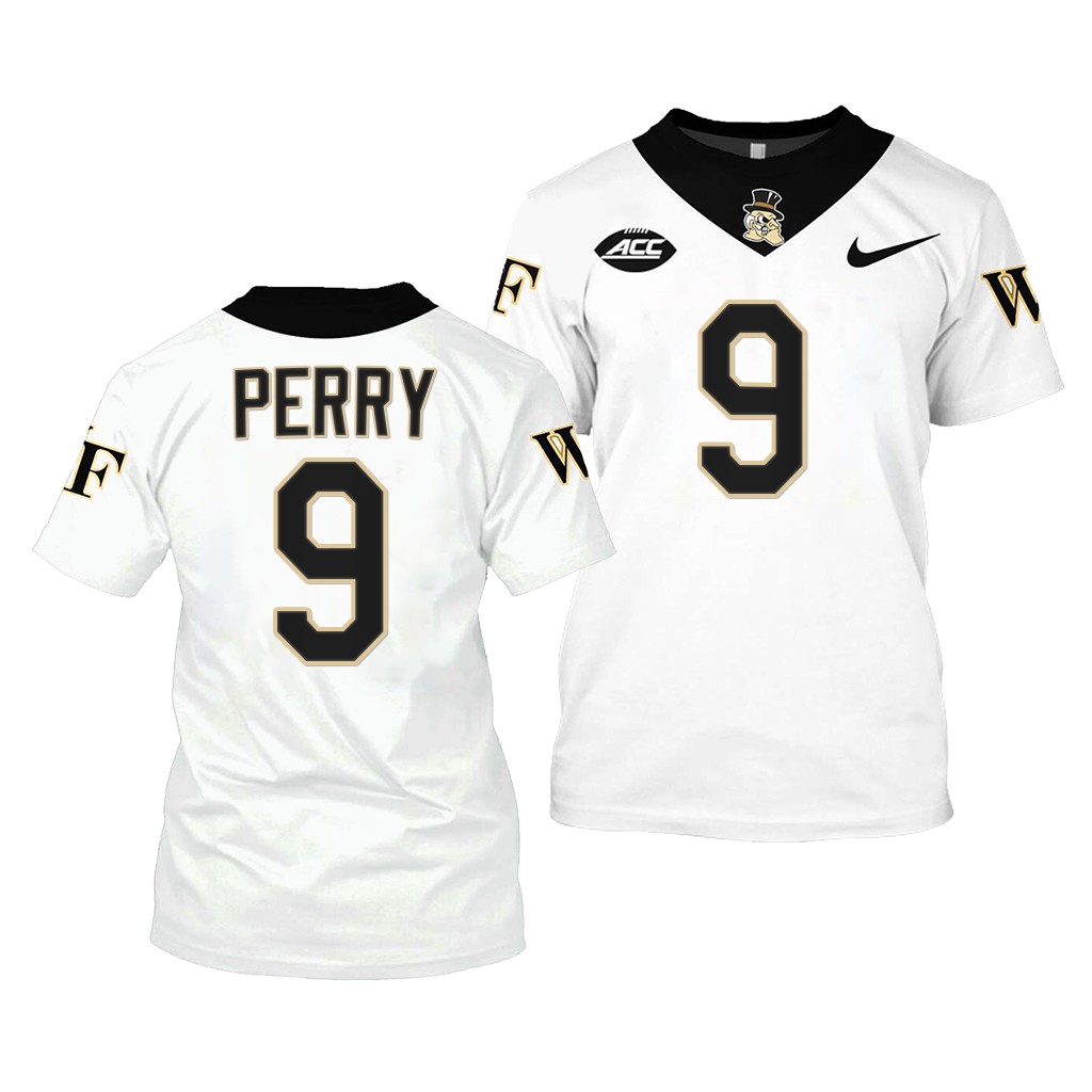 Wake Forest Demon Deacons A.T. Perry College Jersey #9 White 2022-23 Shirt Uniform