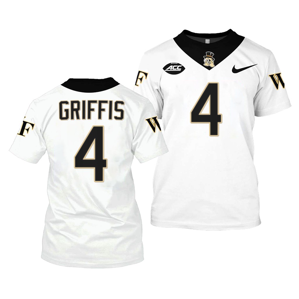 Wake Forest Demon Deacons Brett Griffis College Jersey #4 White 2022-23 Shirt Uniform