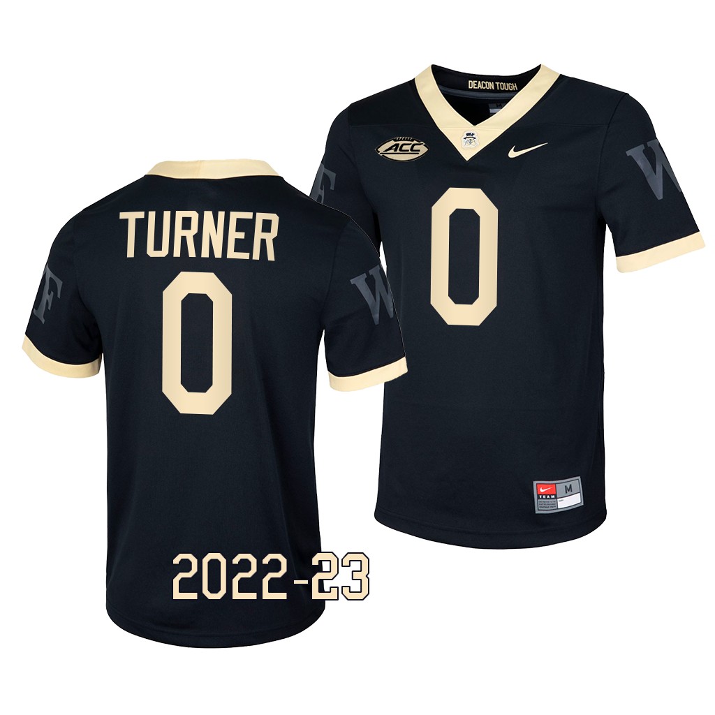 Wake Forest Demon Deacons Christian Turner Jersey 2022-23 Untouchable Game Black #0 Men's Shirt