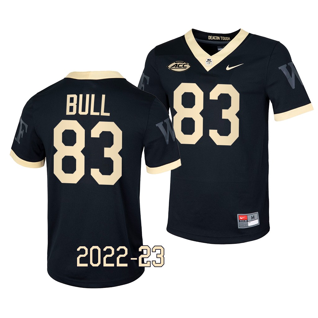 Wake Forest Demon Deacons Jaeger Bull Jersey 2022-23 Untouchable Game Black #83 Men's Shirt