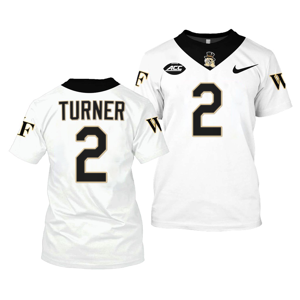Wake Forest Demon Deacons Kobie Turner College Jersey #2 White 2022-23 Shirt Uniform