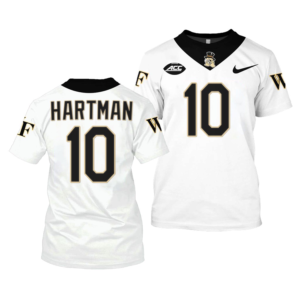 Wake Forest Demon Deacons Sam Hartman College Jersey #10 White 2022-23 Shirt Uniform