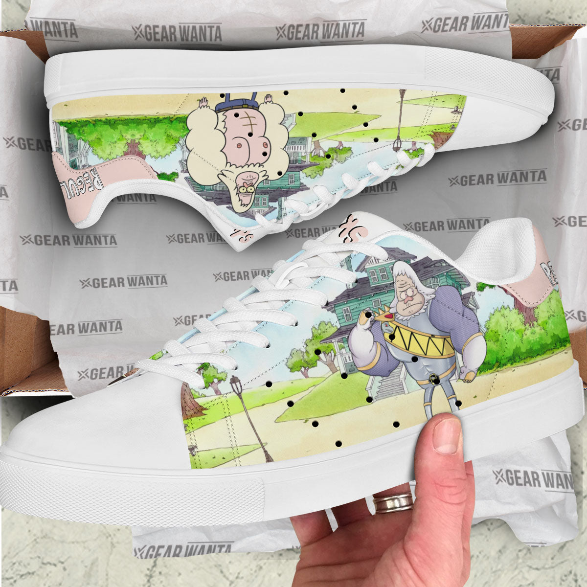 Waks Skips Skate Shoes Custom Regular Show Cartoon Fans