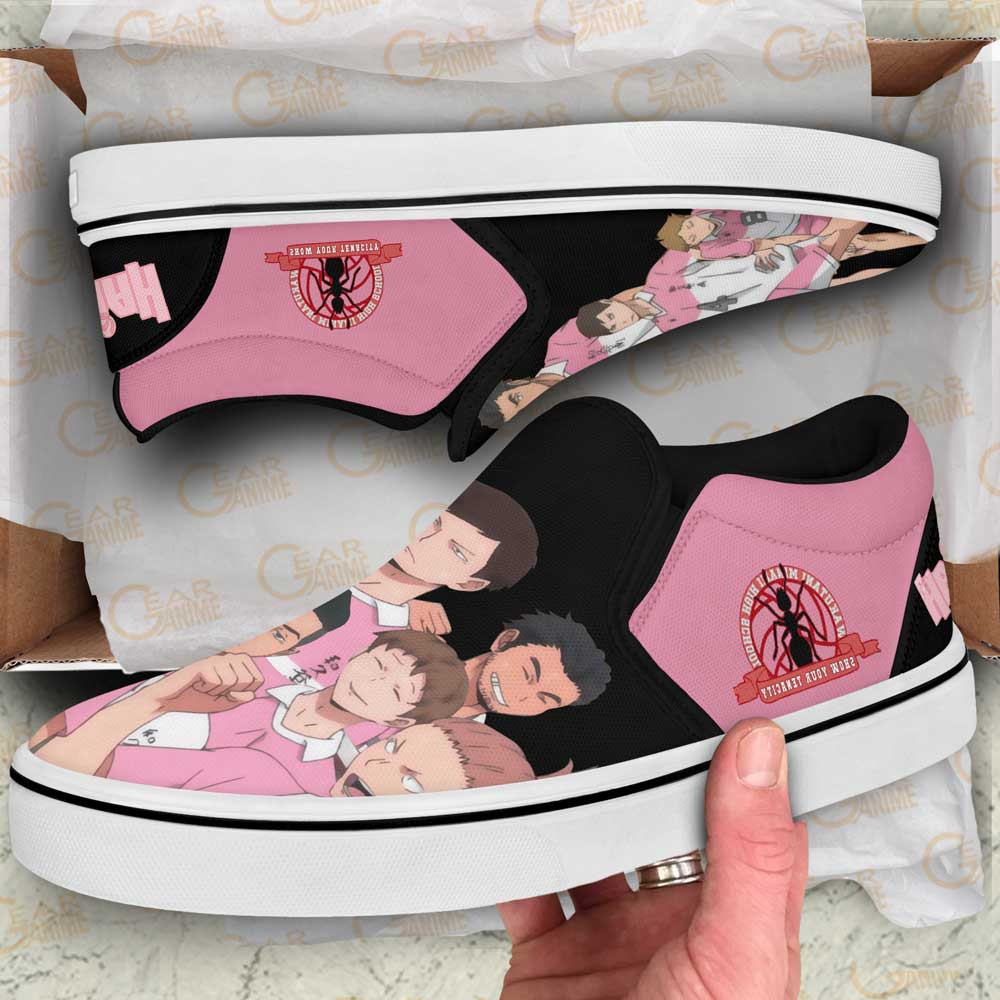 Wakutani Minami Slip-On Shoes Canvas Custom Anime Haikyuu Shoes