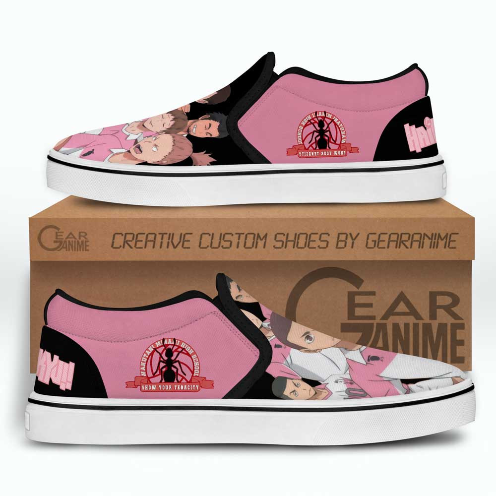 Wakutani Minami Slip-On Shoes Canvas Custom Anime Haikyuu Shoes