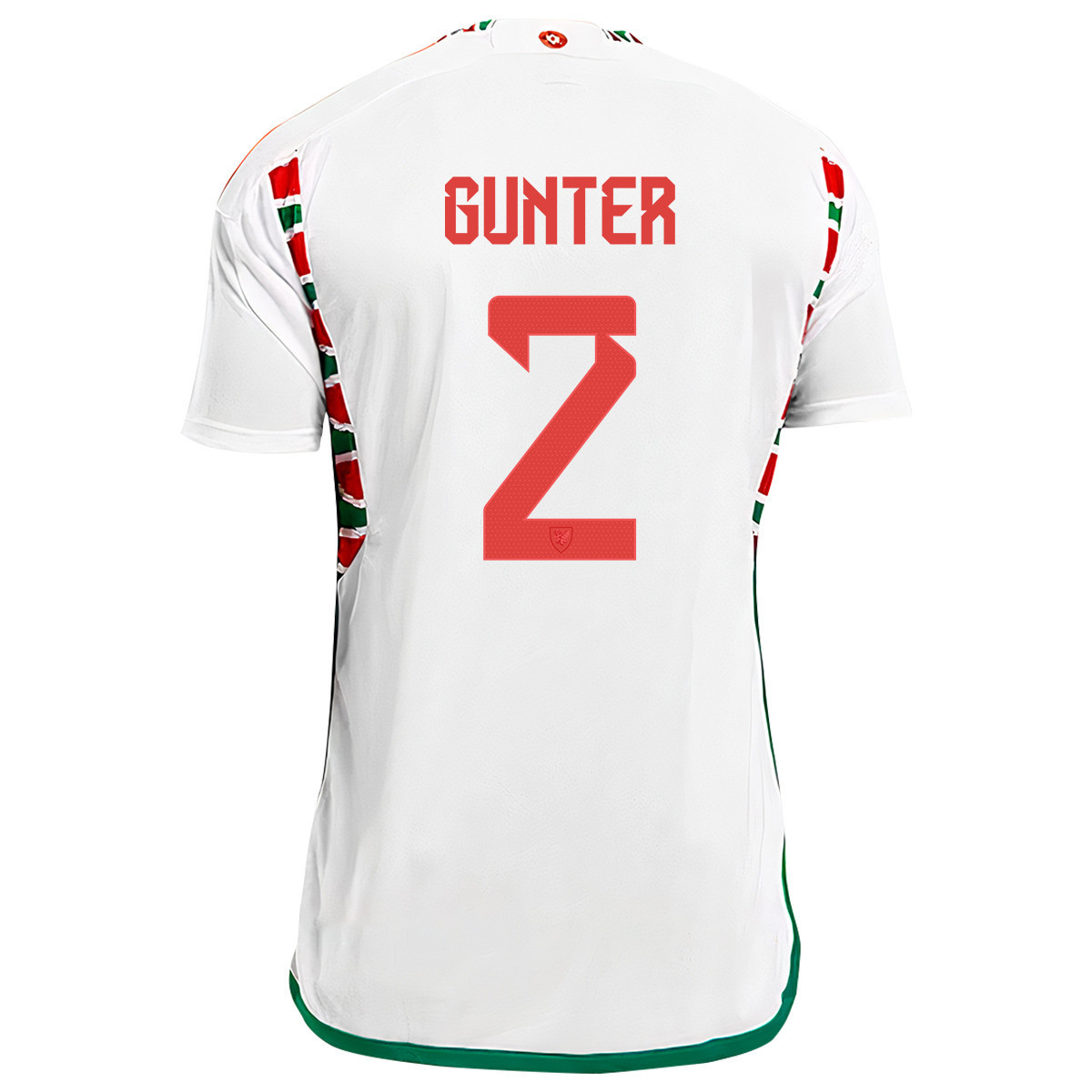 Wales National Team Chris Gunter 2 FIFA World Cup Qatar 2022 Patch Men Soccer Jersey – Away