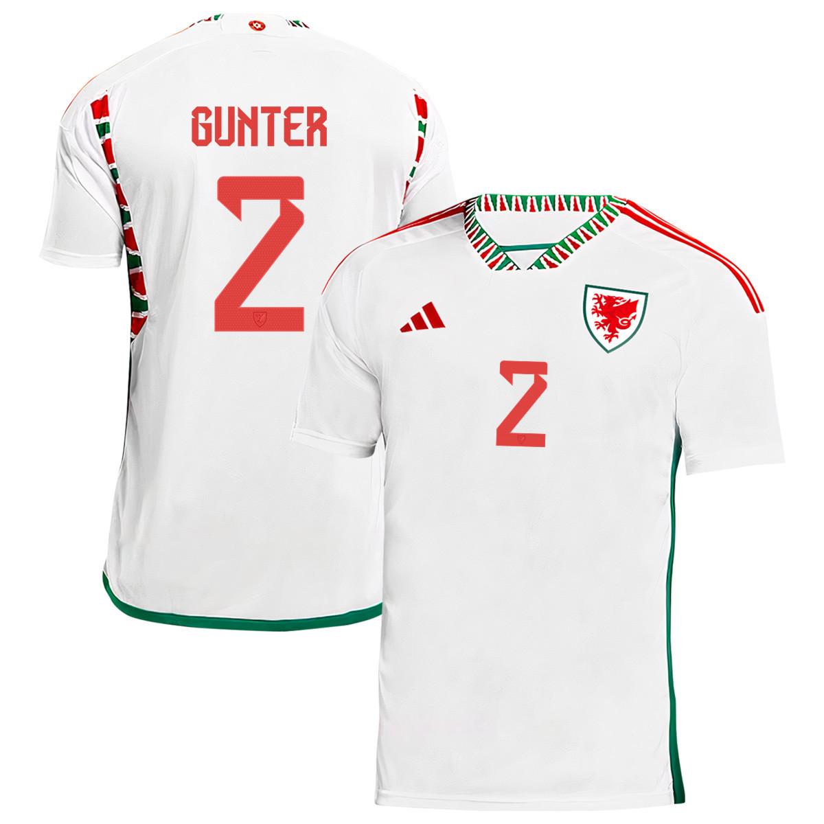 Wales National Team Chris Gunter 2 Qatar World Cup 2022-23 – Away Soccer Jersey