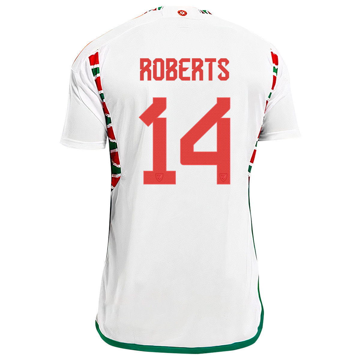 Wales National Team Connor Roberts 14 FIFA World Cup Qatar 2022 Patch Men Soccer Jersey – Away