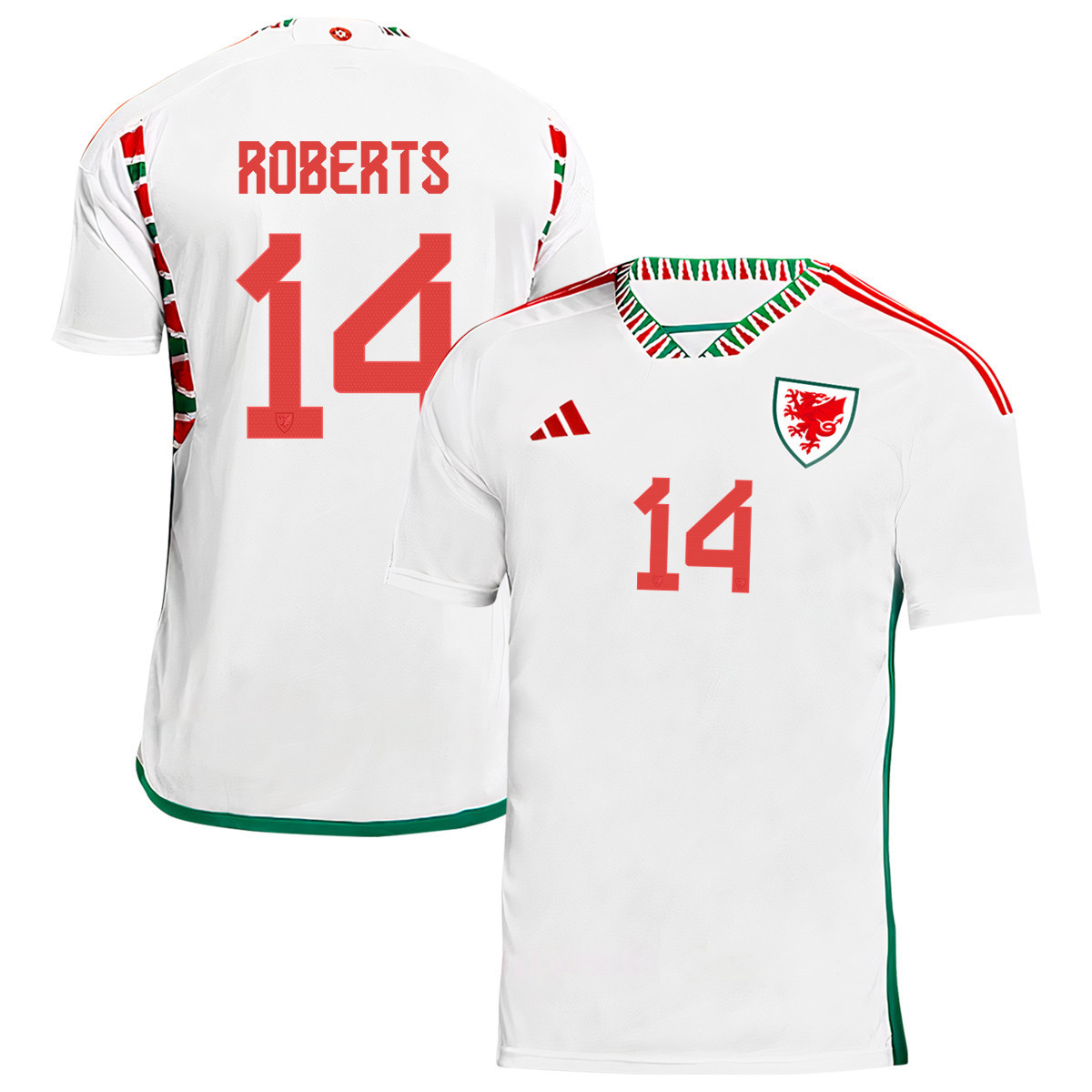 Wales National Team Connor Roberts 14 Qatar World Cup 2022-23 – Away Soccer Jersey