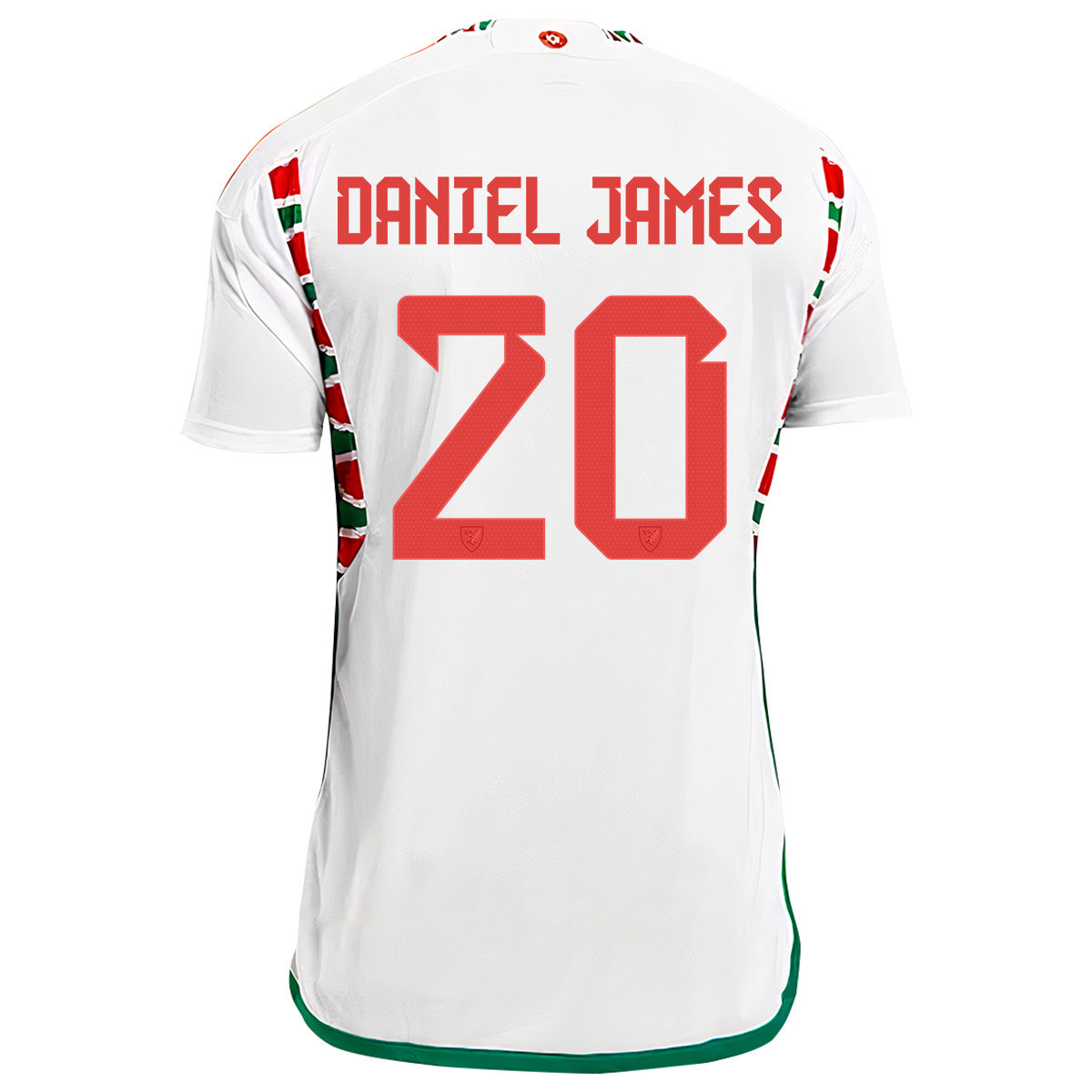 Wales National Team Daniel James 20 FIFA World Cup Qatar 2022 Patch Men Soccer Jersey – Away