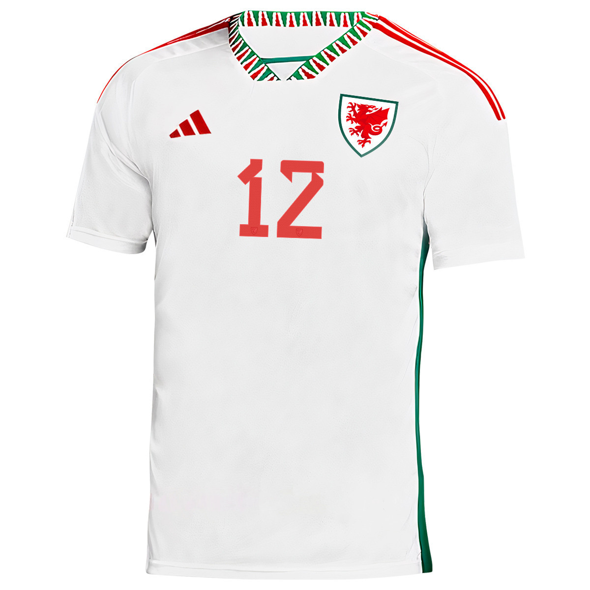 Wales National Team Danny Ward 12 FIFA World Cup Qatar 2022 Patch Men Soccer Jersey – Away