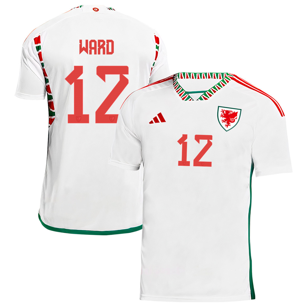 Wales National Team Danny Ward 12 Qatar World Cup 2022-23 – Away Soccer Jersey